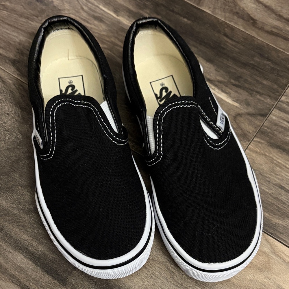 Black Slip-On Kids Shoes